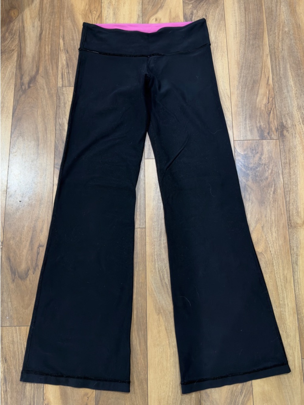 Lululemon Reversible Wide Leg Leggings Yoga Pants Black Dual-Sided Mid Rise